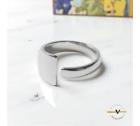 ANELLO UOMO DONNA ASIMMETRICO ARGENTO RODIATO 925 VINCENT PAUL
