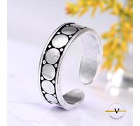ANELLO UOMO DONNA IN ARGENTO 925 RODIATO CON FIGURE GEOMETRICHE VINCENT PAUL