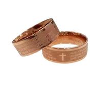 Anello Uomo Donna Padre Nostro Ave Maria Italiano Religione Acciaio INCISO