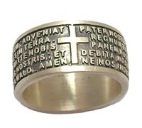 Anello uomo in argento 925 PADRE NOSTRO preghiera latino da donna o unisex
