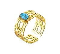 Anello Uomo Regolabile,Anello Regolabile Dorato Fantasia Ritaglio Turchese Regolabile Anello Di Cristallo Aperto Punk Eternity Ring Energy 7 Chakras Proposta Anello Gioielli Con Ciondoli Per Uomo Do