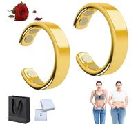 Anello Vayro - Anelli magnetici originali per il benessere Vayro Ring, 2025 nuovi anelli aperti regolabili in acciaio inossidabile per ridurre l'ansia, migliorare la circolazione sanguigna (Gold)
