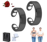 Anello Vayro - Anelli magnetici originali per il benessere Vayro Ring, 2025 nuovi anelli aperti regolabili in acciaio inossidabile per ridurre l'ansia, migliorare la circolazione sanguigna (Black)
