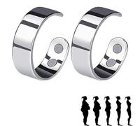 Anello Vayro, Anello Magnetico Originale Vayro per il Benessere, Anelli Aperti Regolabili in Acciaio Inox, con 4 Magneti Potenti, per Donna e Uomo (SILVER 2PCS)
