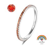 Anello Veretta Girodito Arancione in argento 925 rodiato - Rainbow Collection