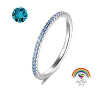 Anello Veretta Girodito Celeste in argento 925 rodiato - Rainbow Collection