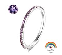 Anello Veretta Girodito Lilla in argento 925 rodiato - Rainbow Collection