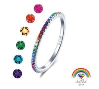 Anello Veretta Girodito Multi in argento 925 rodiato - Rainbow Collection