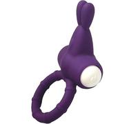 Anello vibratore bunny per coppie, in silicone morbido, vibratore potente stimolazione maschile e Clitoriana - impermeabile lilla