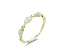 Anello vintage per matrimonio, anello a quattro zampe con opale, oro 18 carati, regalo per mamma, 45 (14.3), Oro 18 carati, Opale