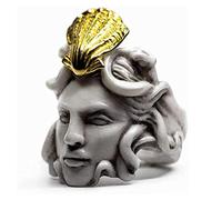 Anello vintage scultura, mitologia Medusa Zeus anello vintage scultura regina anello per donne e uomini, esagerato vecchio uomo forma anello 7 dimensioni