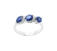 Anello VITTORIA TRILOGY ORO DIAMANTI ZAFFIRI OVALI ANB2668 Comete Donna