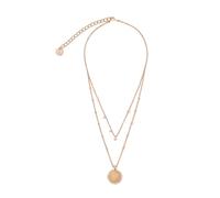 ANELY Collana da donna doppia fila con pendente in acciaio inossidabile bijoux moda 40 cm, Taglia:One Size, Colore:Oro