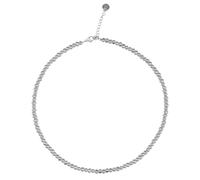 ANELY Collana di perle da donna con chiusura in acciaio inossidabile di perle sintetiche, Taglia:One Size, Colore:Argento