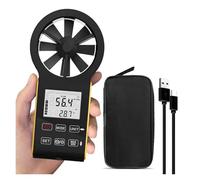 Anemometri, Anemometro digitale, anemometro impermeabile ricaricabile CFM misura la velocità del vento (0,3~30 m/s), volume d'aria(Yellow)