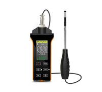 Anemometri, Anemometro portatile a filo caldo con misurazione della temperatura e del flusso d'aria, velocità del digitale retrattile
