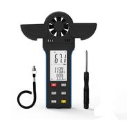 Anemometro, Anemometro portatile, misuratore digitale della velocità del vento con ampio display LCD, copertura della paletta, anemometro rilevatore(Blauw)