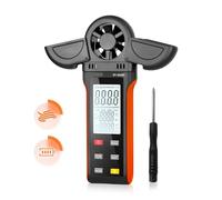 Anemometro, Anemometro portatile, misuratore digitale della velocità del vento con ampio display LCD, copertura della paletta, anemometro rilevatore(Oranje)