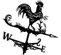 Anemometro di direzione e indicatore di direzione in acciaio inossidabile, decorazione per esterni, tetto, giardino, palo, palo, gallo