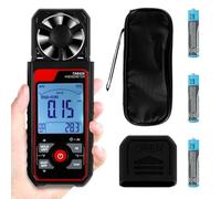 Anemometro digitale con schermo LCD retroilluminato, misuratore del vento portatile per misurare la temperatura della velocità del vento