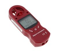 Anemometro digitale LCD con funzione portatile 3 in 1 Misuratore di velocità del vento for windsurf/surf/pesca test umidità(Color-Red)