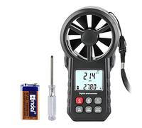Anemometro digitale, misuratore di flusso d'aria portatile con USB e Bluetooth, misuratore CFM per ventilatore/tiro/drone HVAC con sensore di temperatura del vento, nero
