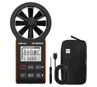 Anemometro Digitale, Misuratore di Vento CFM, Anemometro Ricaricabile con Intervallo di Misura 0,3-30 m/s, Visualizzazione Max/Min/In Tempo Reale, ℃/℉,Funzione di Memoria per Elettrodomestici HLK