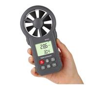 Anemometro digitale portatile 30 m/s Velocità del vento dell'aria Indicatore di temperatura Termometro C/F freddo Retroilluminazione a LED