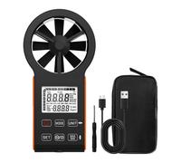 Anemometro portatile, Anemometro digitale, anemometro impermeabile ricaricabile CFM misura la velocità del vento (0,3~30 m/s), volume d'aria(Oranje)