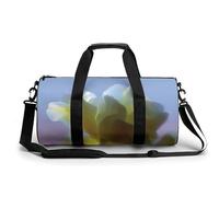 Anemone con petali gialli borsa da viaggio da palestra per donne uomini borsone cilindrico borsa da allenamento sportivo con tracolla