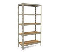 ANEMOS SPA POKERINO Scaffalatura con struttura in Acciaio Verniciato 90x40xH180 montaggio ad incastro, Grigio Ral 7037 - grigio metallo 8016894005719