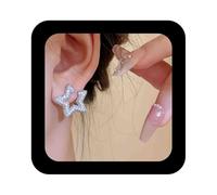 Aneneiceera Orecchini a perno a forma di stella in argento con strass a forma di stella, orecchini a cerchio con strass e stelle cz orecchini celesti gioielli per le donne