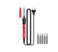 ANENG Kit di Attrezzi per Saldatura Elettronica, Ferro da Stiro, Display Digitale, Controllo Della Temperatura, 5 Punte Extra Spina EU Rossa