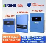 ANENJI 11KW 6.2KW 4KW 2KW Inverter solare ibrido 220v Onda sinusoidale pura costruita 160A 120A 100A 60A MPPT Regolatore di carica solare