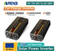 ANENJI Inverter a onda sinusoidale pura 12V 220V 24V 8000W 5000W Convertitore di potenza portatile da CC a CA Convertitore solare per auto ANJ-5000W-24V-220V-B