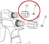 ANEST IWATA parte 93506462 Gold nob, 93506980 disegni a vite 6-1 e 19 WS-400