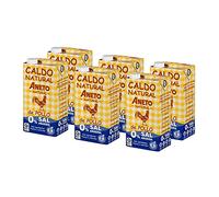 Aneto 100% Naturale - Brodo di Pollo 0% sale - scatola da 6 unità da 1L