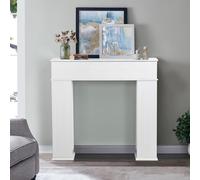 Aneutr Cornice decorativa per camino, con vano portaoggetti, in legno, a 3 porte, con scomparto segreto, per camino, per soggiorno, camera da letto