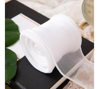 Anevous 1 rotolo da 10 metri di nastro in organza, larghezza 6 cm, trasparente, per regali, coda di pesce, nastro decorativo per bricolage, matrimoni, fiocchi, ghirlande, decorazioni, bianco