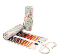 Anevous Astuccio in tela, organizer per matite colorate, per artisti, pittura, ufficio, scuola, Rosa, 48 Löcher