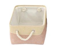 Anevous Scatola portaoggetti pieghevole in tessuto, 31 x 21 x 13 cm, con corda di cotone, per giocattoli, scaffali, vestiti, guardaroba, rosa