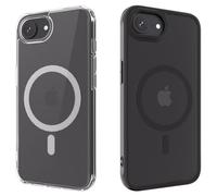 ANEWSIR Cover Magnetica Per iPhone 16e 2 Pezzi (Trasparente + Opaca Nero), Compatibile con Magsafe, Protezione Antiurto, Custodia per iPhone 16e 6.1 pollici.