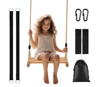 AnExer Altalena in Legno, Altalena da Giardino per Bambini Piccoli Giardino Cortile da Interno e Externo, Altalena con Corda Regolabile per Bambini Adult - Carico Massimo 100 kg