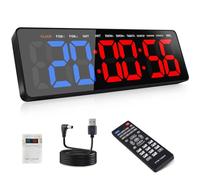 AnExer Timer da Palestra, LED Timer Allenamento a Intervallo, 13'' Grande Orologio da Parete Digitale con COUNTDOWN/UP Cronometro, Formazione Intervalli Orologio con Telecomando per Casa Garage