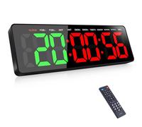 AnExer Timer da Palestra, LED Timer Allenamento a Intervallo, 16.5'' Grande Orologio da Parete Digitale con COUNTDOWN/UP Cronometro, Formazione Intervalli Orologio con Telecomando per Casa Garage