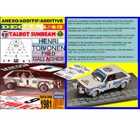 ANEXO DECAL 1/43 TALBOT SUNBEAM LOTUS HENRI TOIVONEN TOUR DE CORSE 1981 DnF (04)
