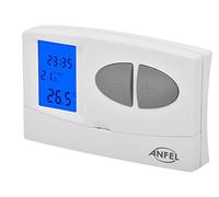 ANFEL Cronotermostato Digitale EASY con programmazione Settimanale a Batteria, Design elegante e Display Retroilluminato adatto per Caldaia Murale