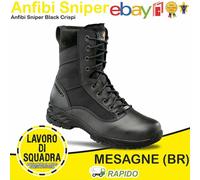 Anfibi Classici Scarponcino Crispi Italian Boots Militari Esercito Neri SNIPER