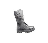 Anfibi Cult donna in pelle con gambale alto traforato a quadratini e fibbia CLW3