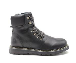 Anfibi da bambino in pelle nero scarponcini invernali stivaletti Melania bimbo